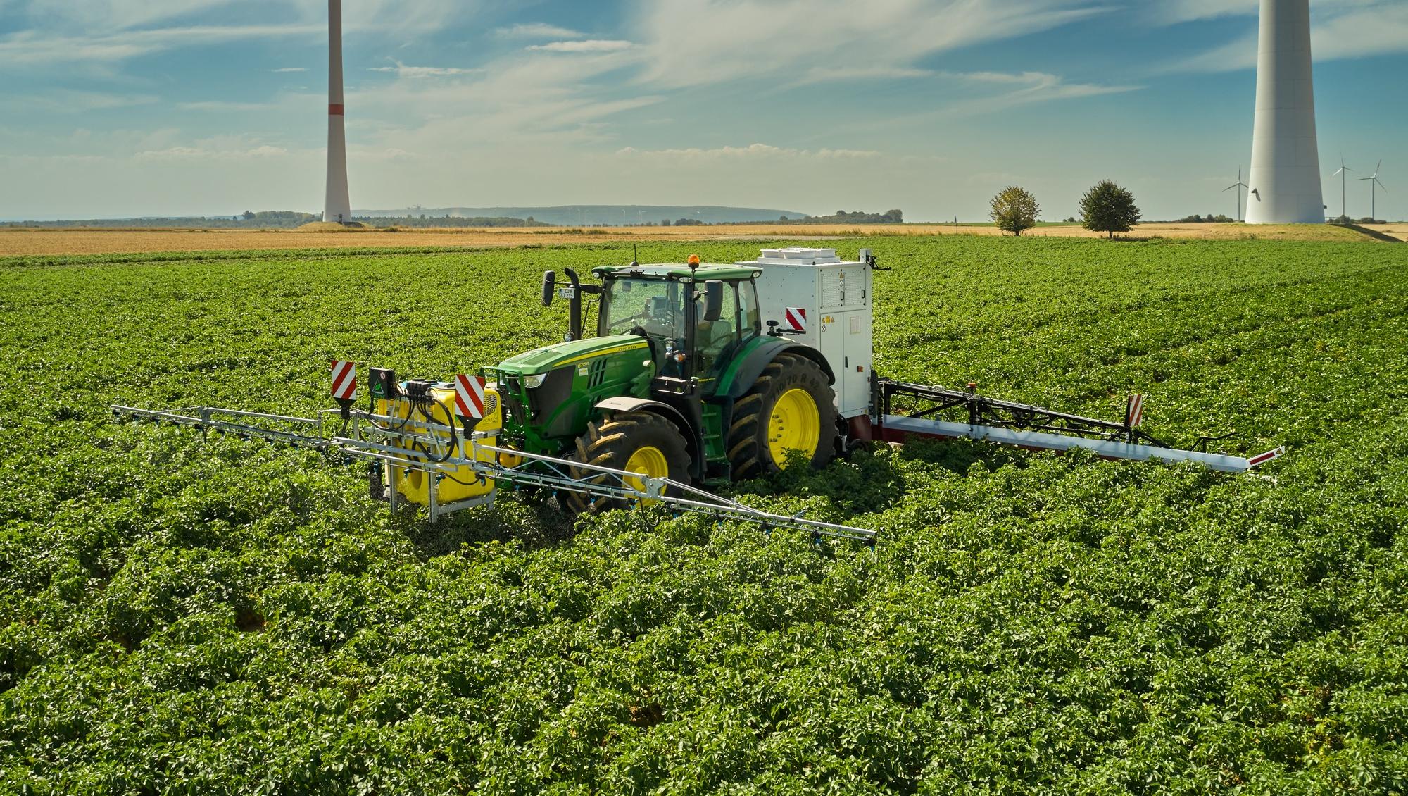 ag-tech.systems epc.160 electro-physical plant control machine in a potato field